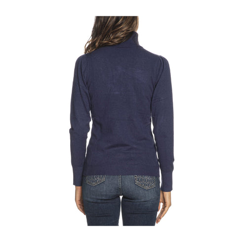 YESZEE Pullover Maglia Donna dolcevita basic Blu A24 - YESZEEM038RU00 - 0710 - XS - Francavilla Moda